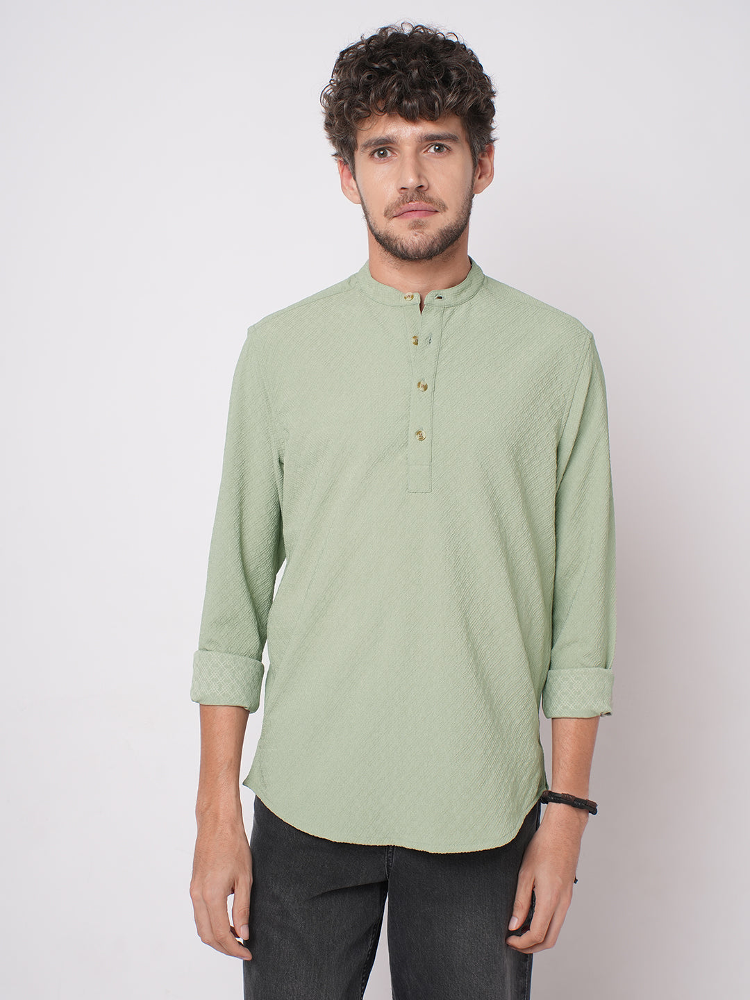 Timeless Sage Green Textured Kurta
