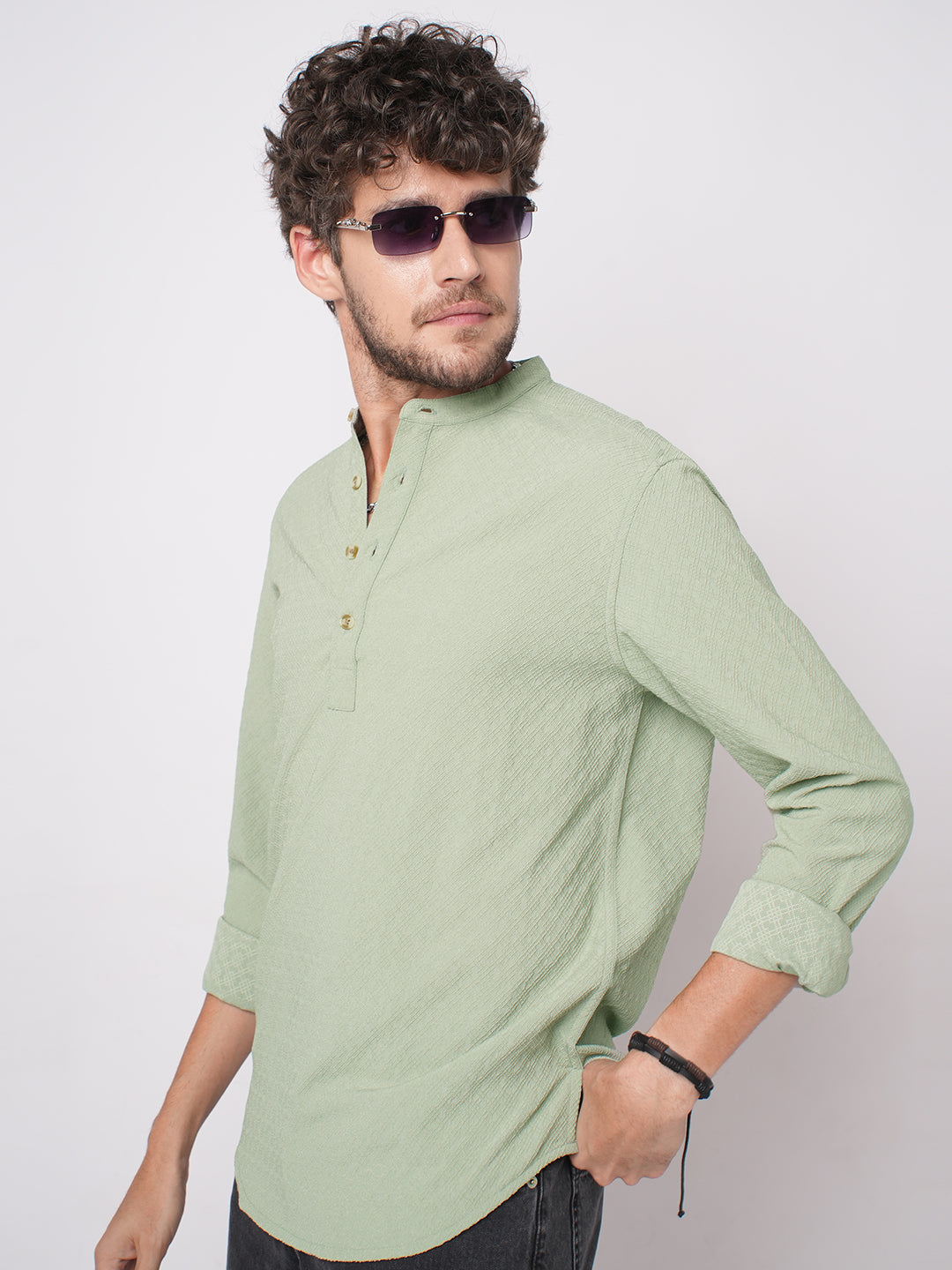 Timeless Sage Green Textured Kurta