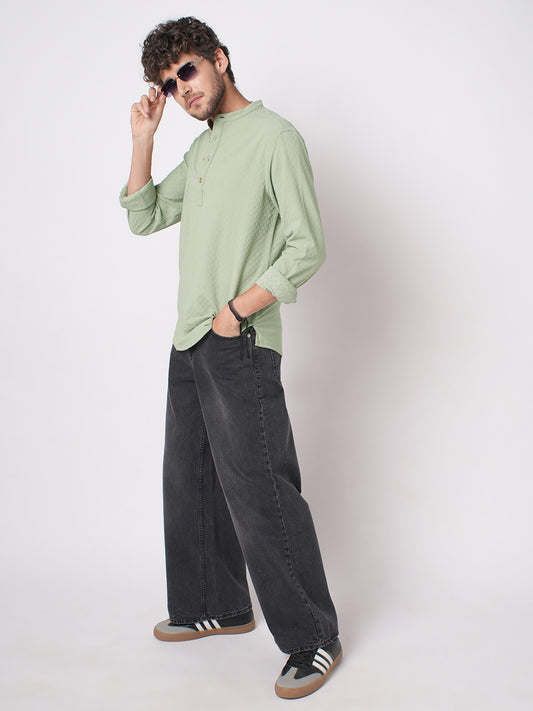 Timeless Sage Green Textured Kurta