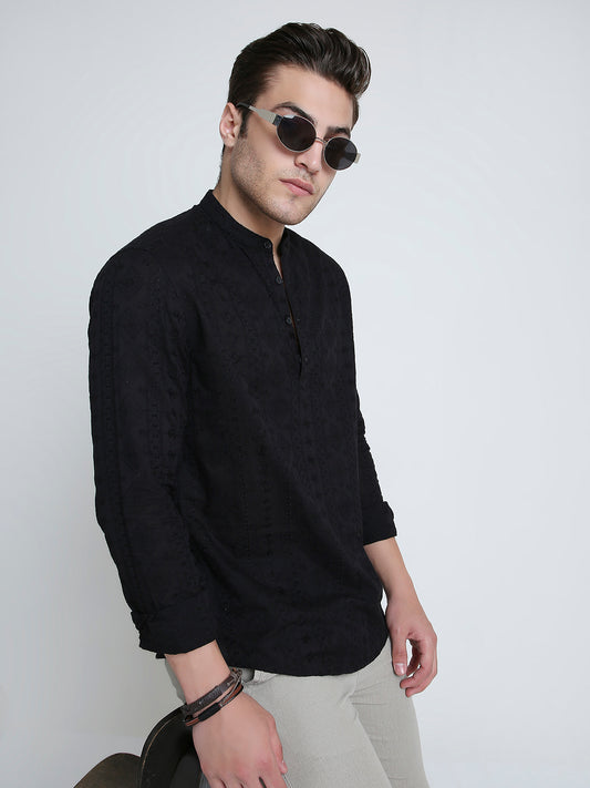 Classic Blackout Embroidered Kurta