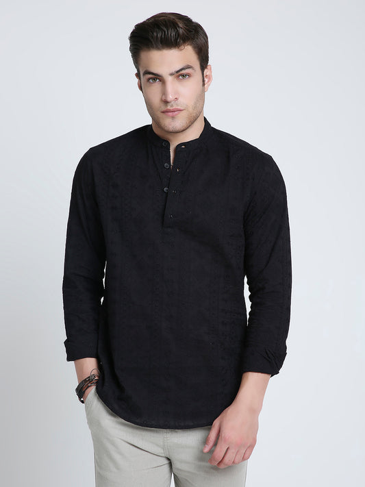 Classic Blackout Embroidered Kurta