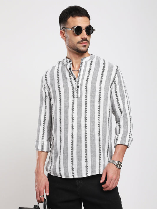 Ethnic Lines Handloom Finish Kurta