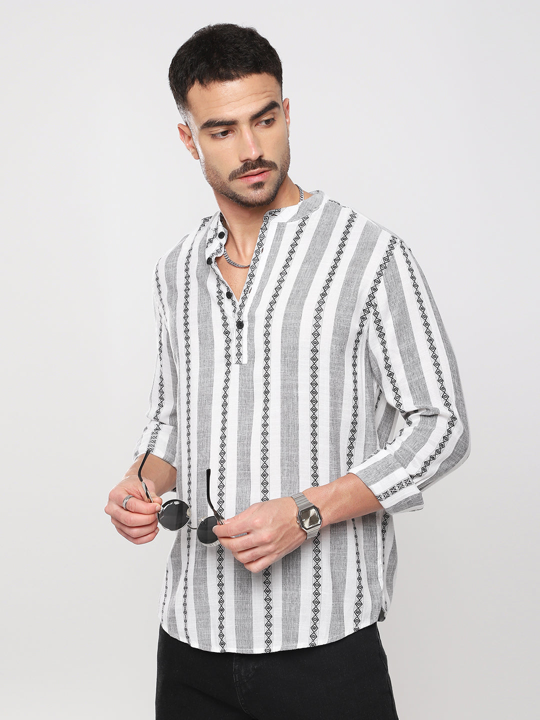 Ethnic Lines Handloom Finish Kurta