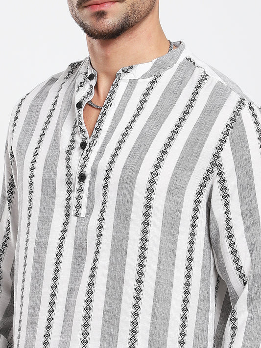 Ethnic Lines Handloom Finish Kurta