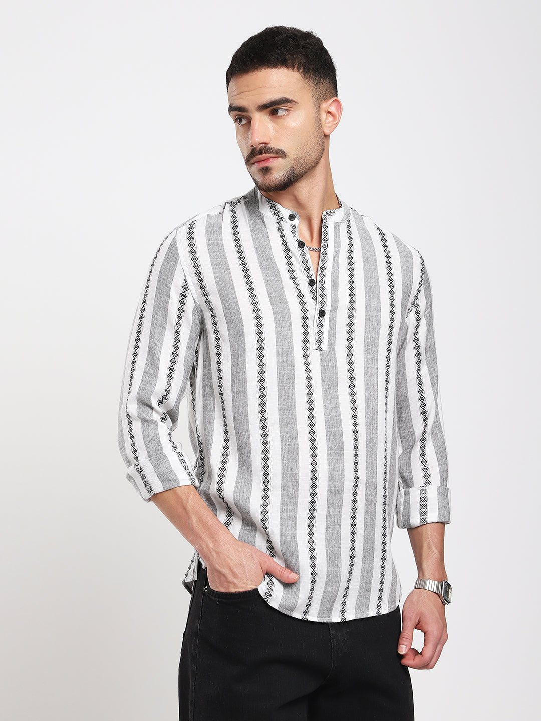 Ethnic Lines Handloom Finish Kurta