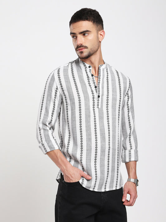 Ethnic Lines Handloom Finish Kurta