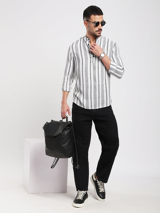 Ethnic Lines Handloom Finish Kurta
