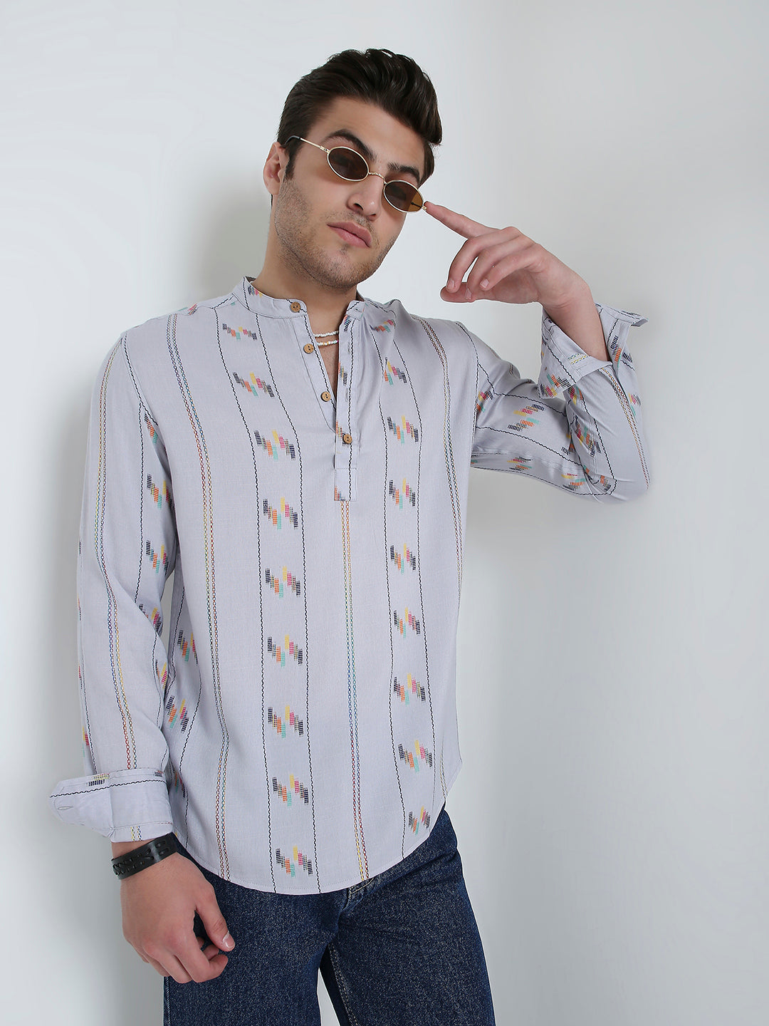 Grey Canvas Threadplay Kurta