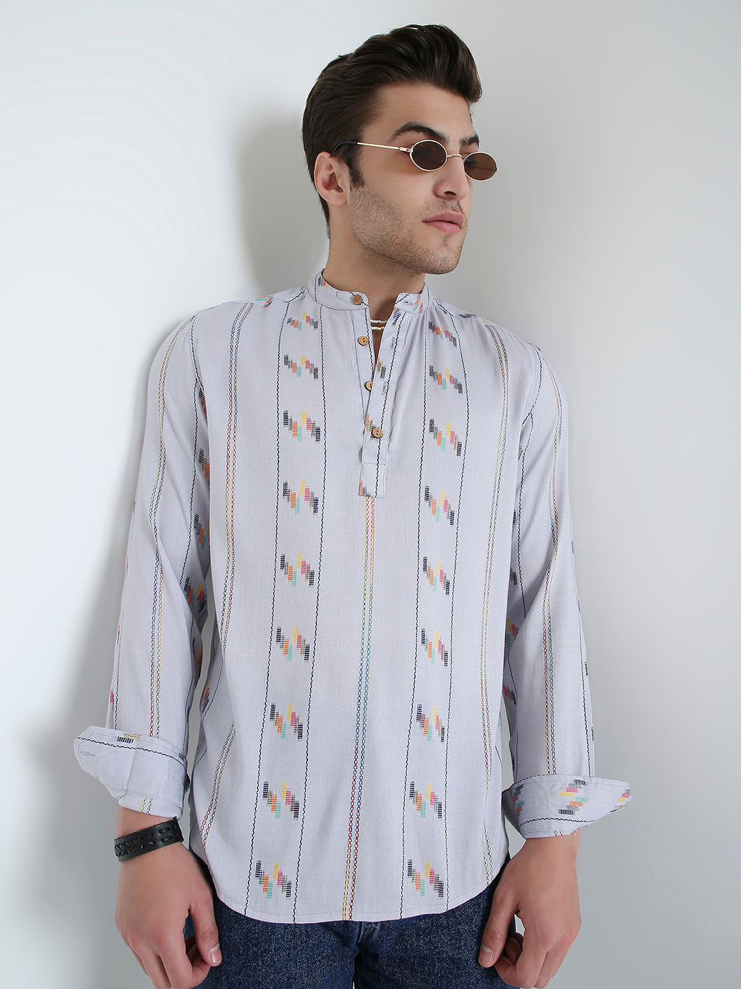 Grey Canvas Threadplay Kurta