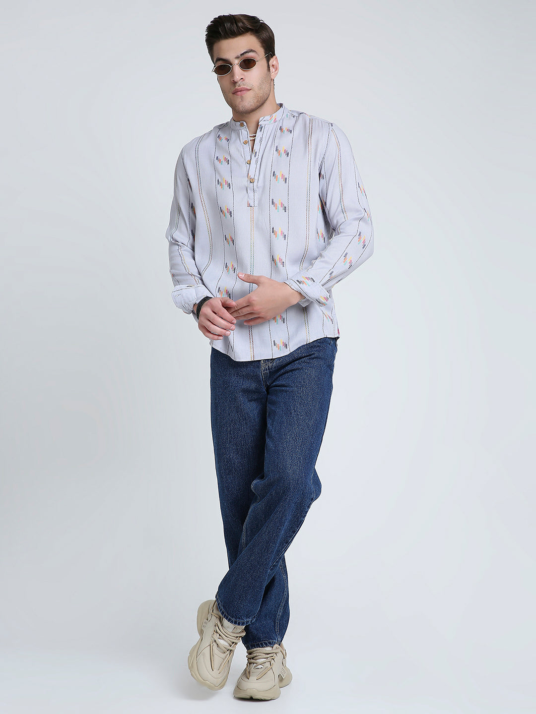 Grey Canvas Threadplay Kurta