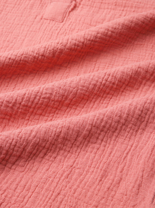 Solid Coral Double Cloth Kurta