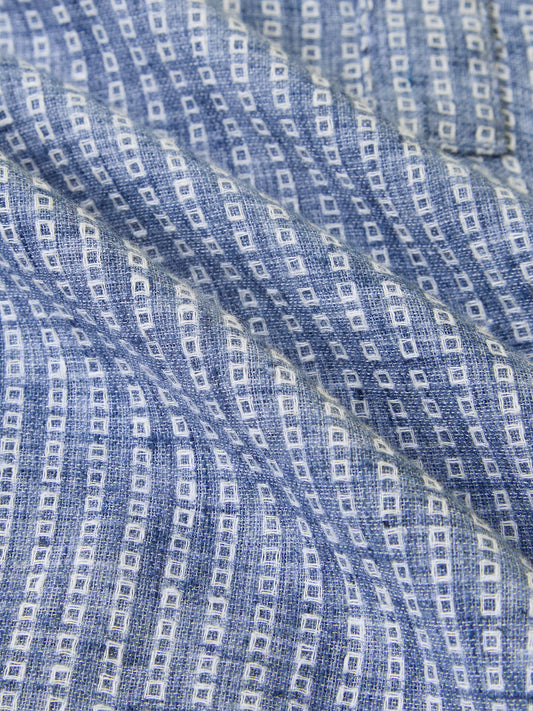 Blue Mini Square Detail Weave Kurta