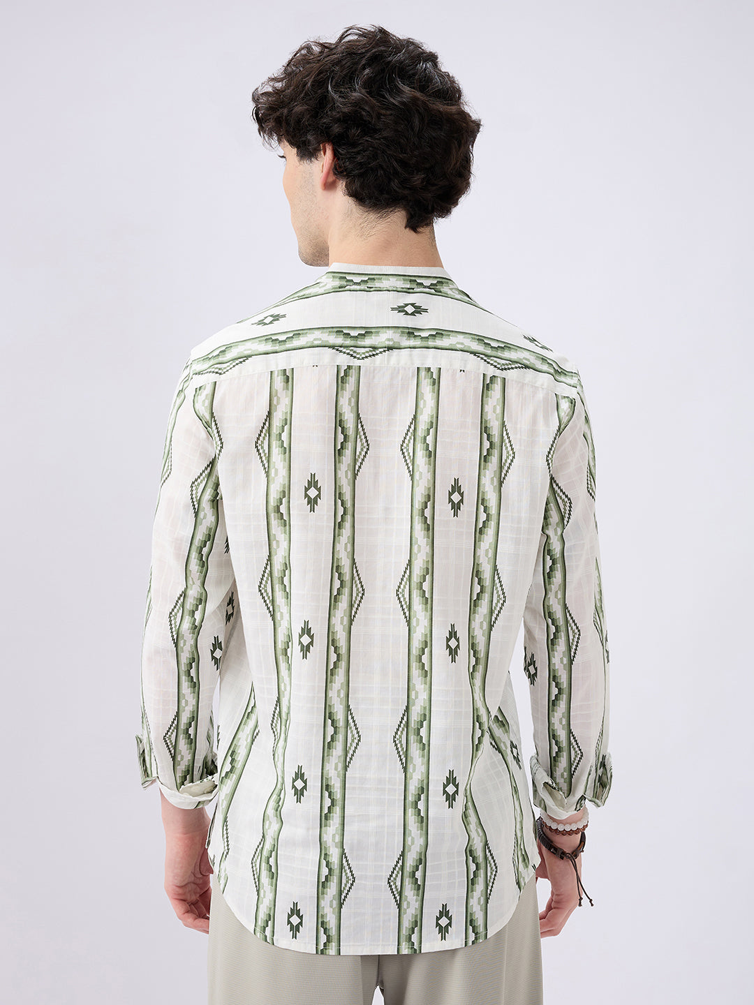 Nomad Green Motif Printed Kurta