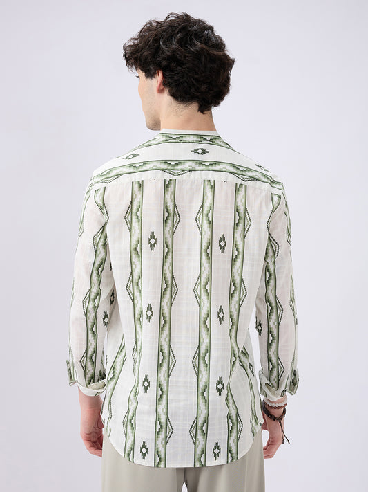 Nomad Green Motif Printed Kurta