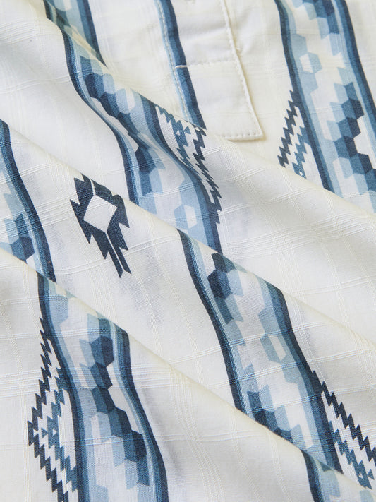Icy Blue Chevron Flow Printed Kurta