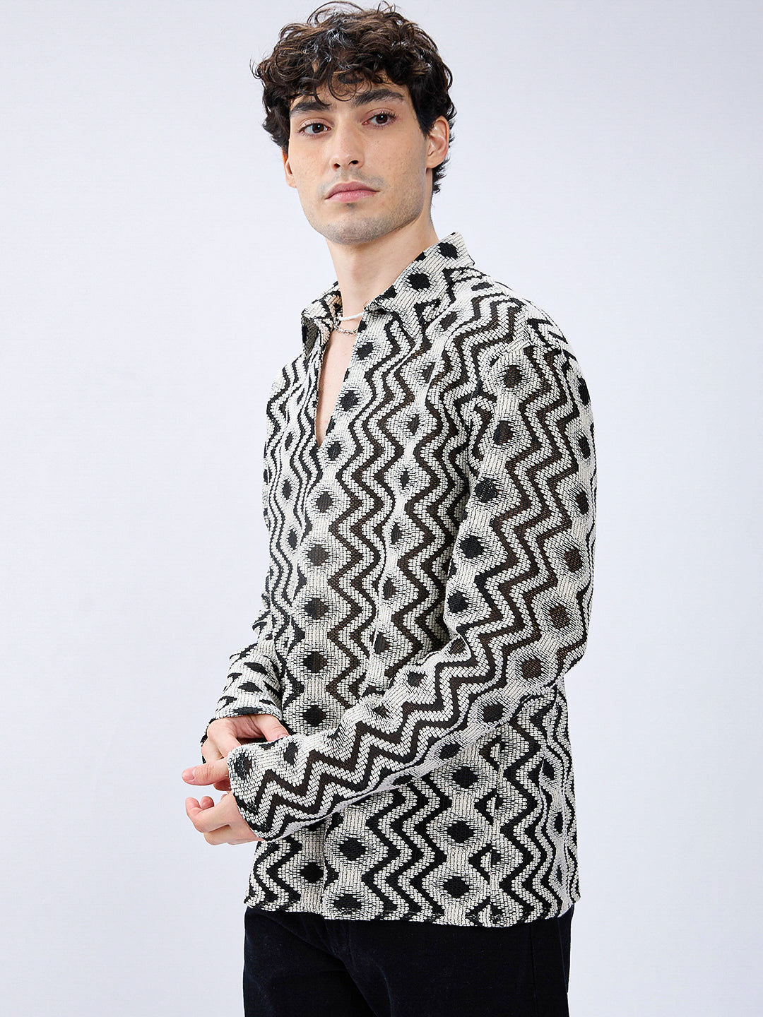 Monsoon Rhythm Designer Mesh Oversized Polo shirt