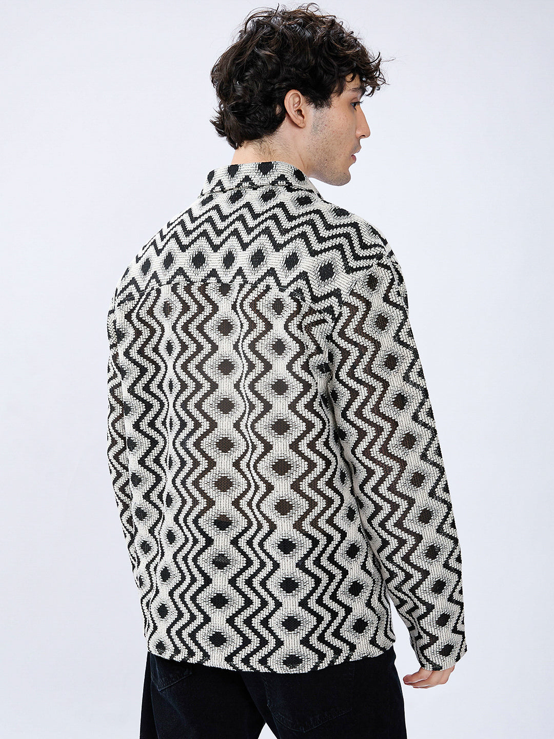 Monsoon Rhythm Designer Mesh Oversized Polo shirt