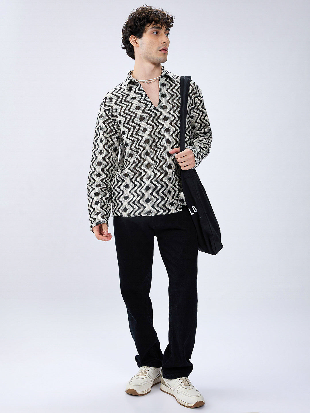 Monsoon Rhythm Designer Mesh Oversized Polo shirt