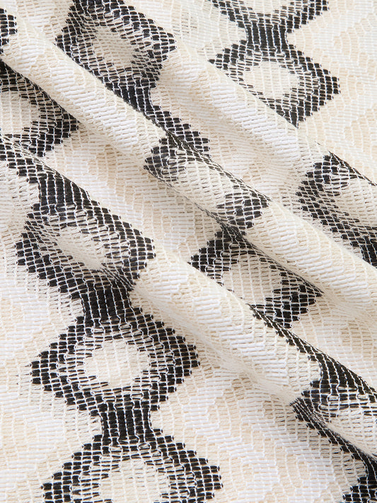 Diamond Wave Luxe Crochet Oversized Polo Shirt