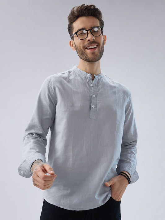 Misty Grey Everyday Linen Kurta