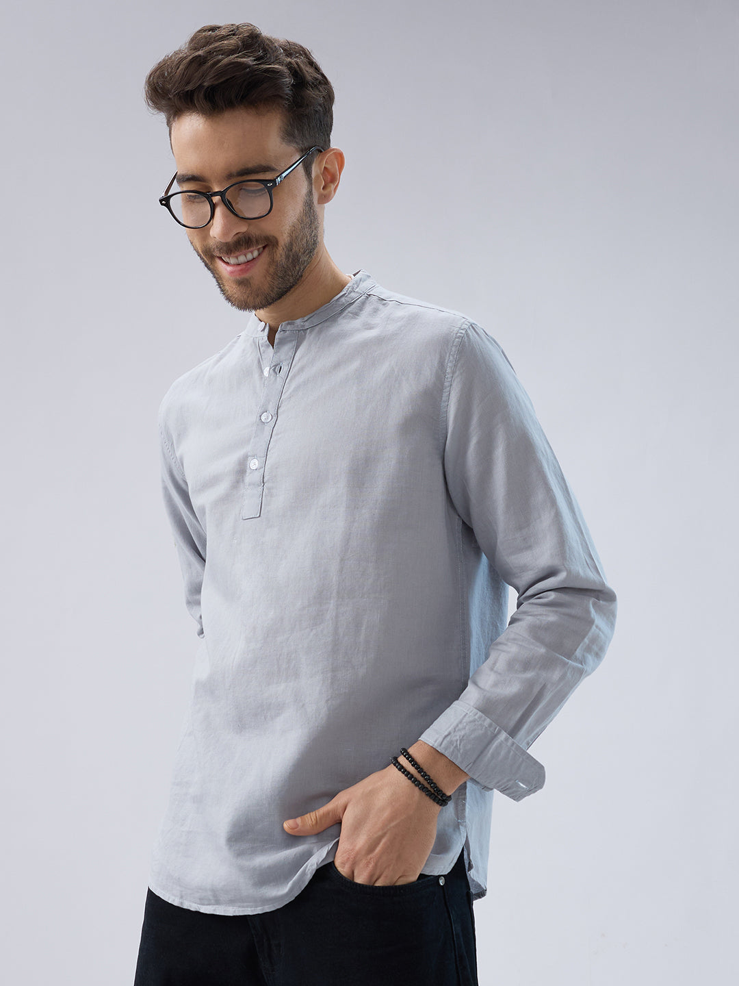 Misty Grey Everyday Linen Kurta