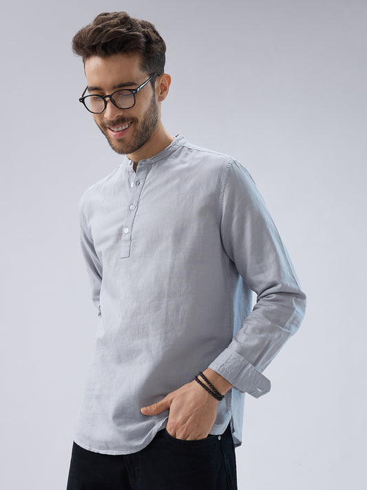 Misty Grey Everyday Linen Kurta