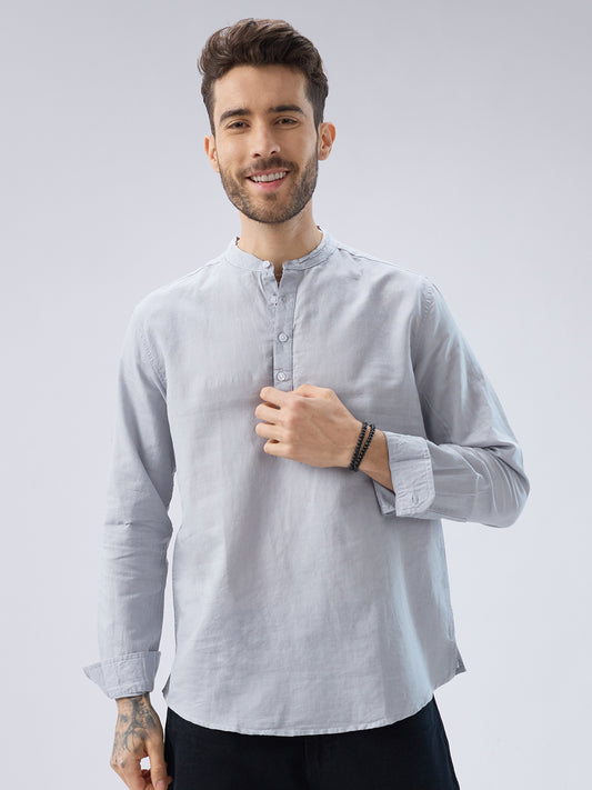 Misty Grey Everyday Linen Kurta