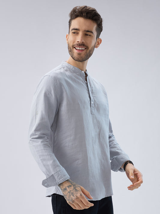 Misty Grey Everyday Linen Kurta
