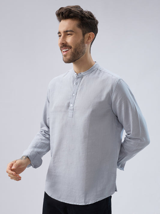 Misty Grey Everyday Linen Kurta