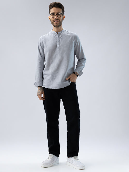 Misty Grey Everyday Linen Kurta