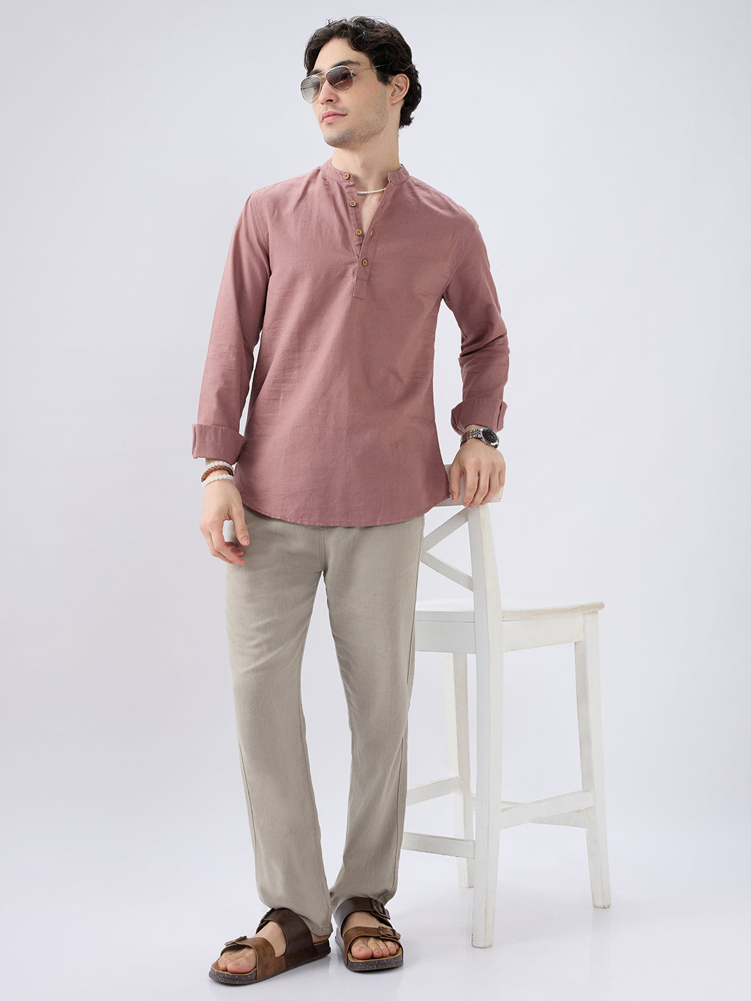 Smoky Rose Everyday Linen Kurta