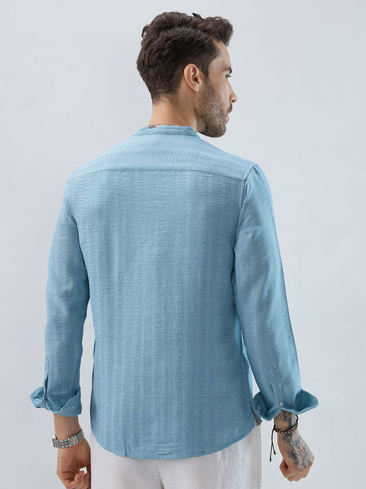 Aqua Mist Jacquard Striped Kurta