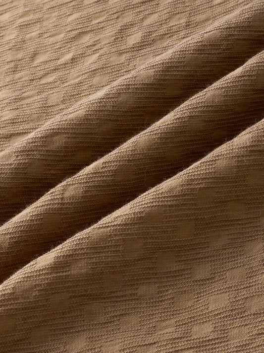Rustic Brown Block Weave Jacquard Kurta