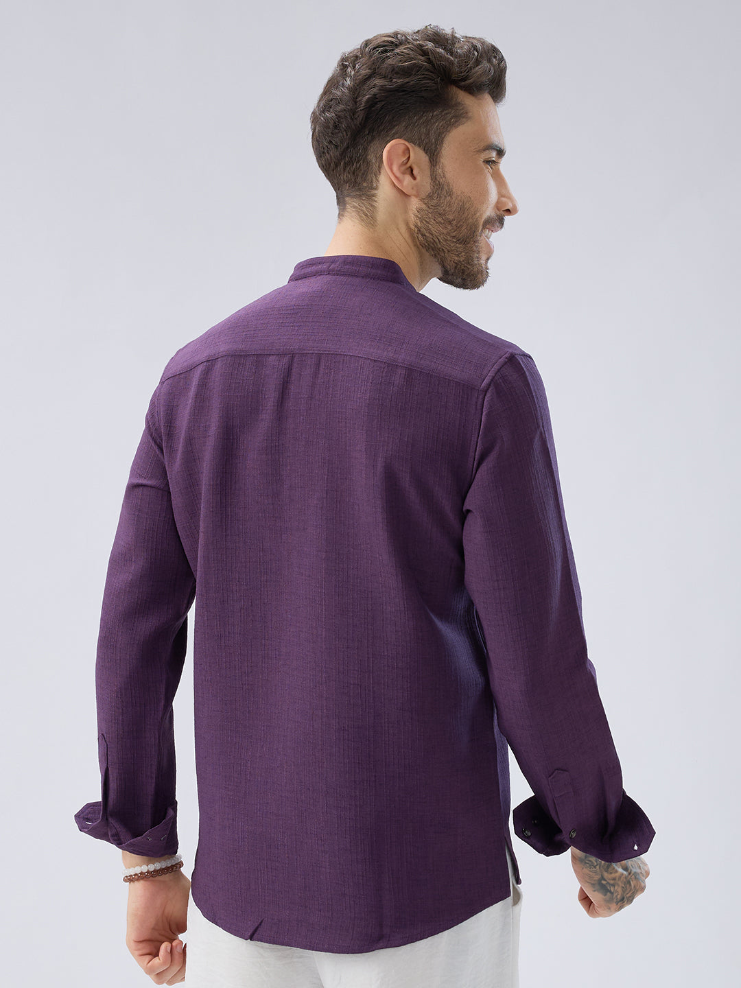 Plum Minimal Textured Kurta