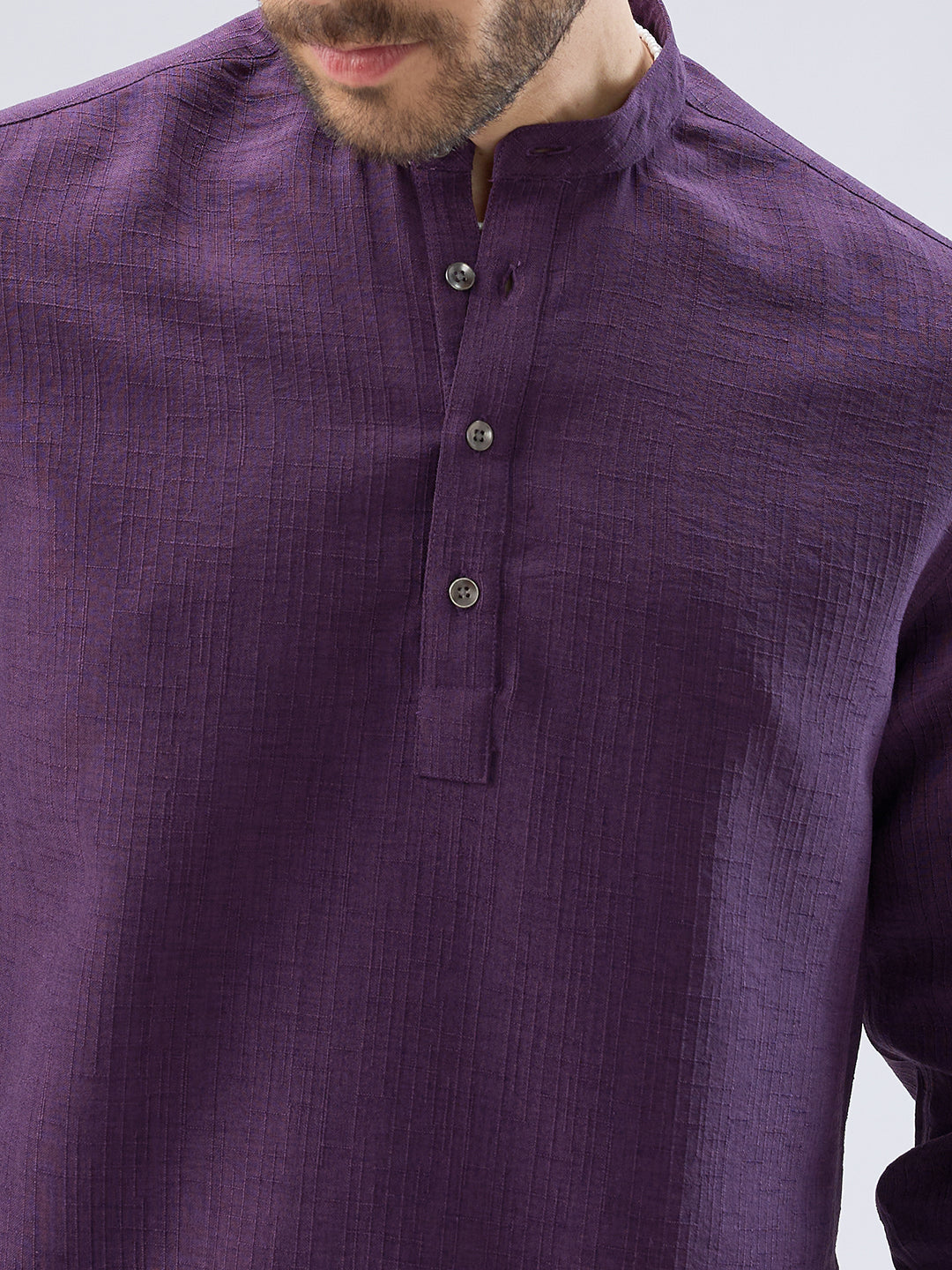 Plum Minimal Textured Kurta