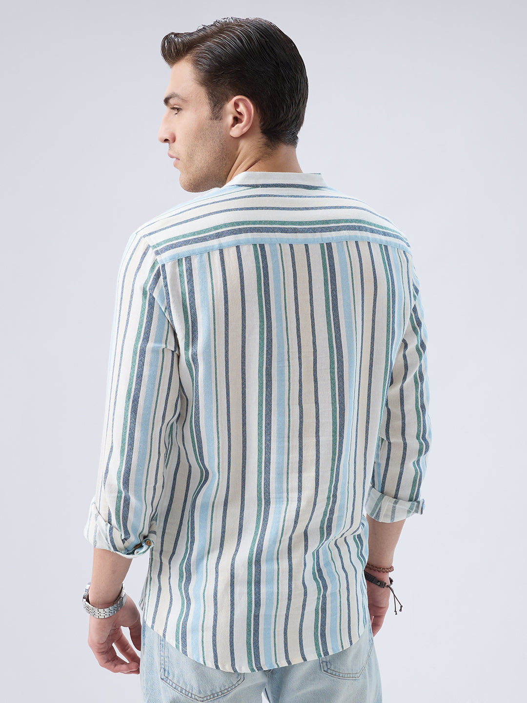 Classic Riviera Aqua Striped Kurta