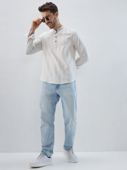 Refined Cream Grainy Kurta
