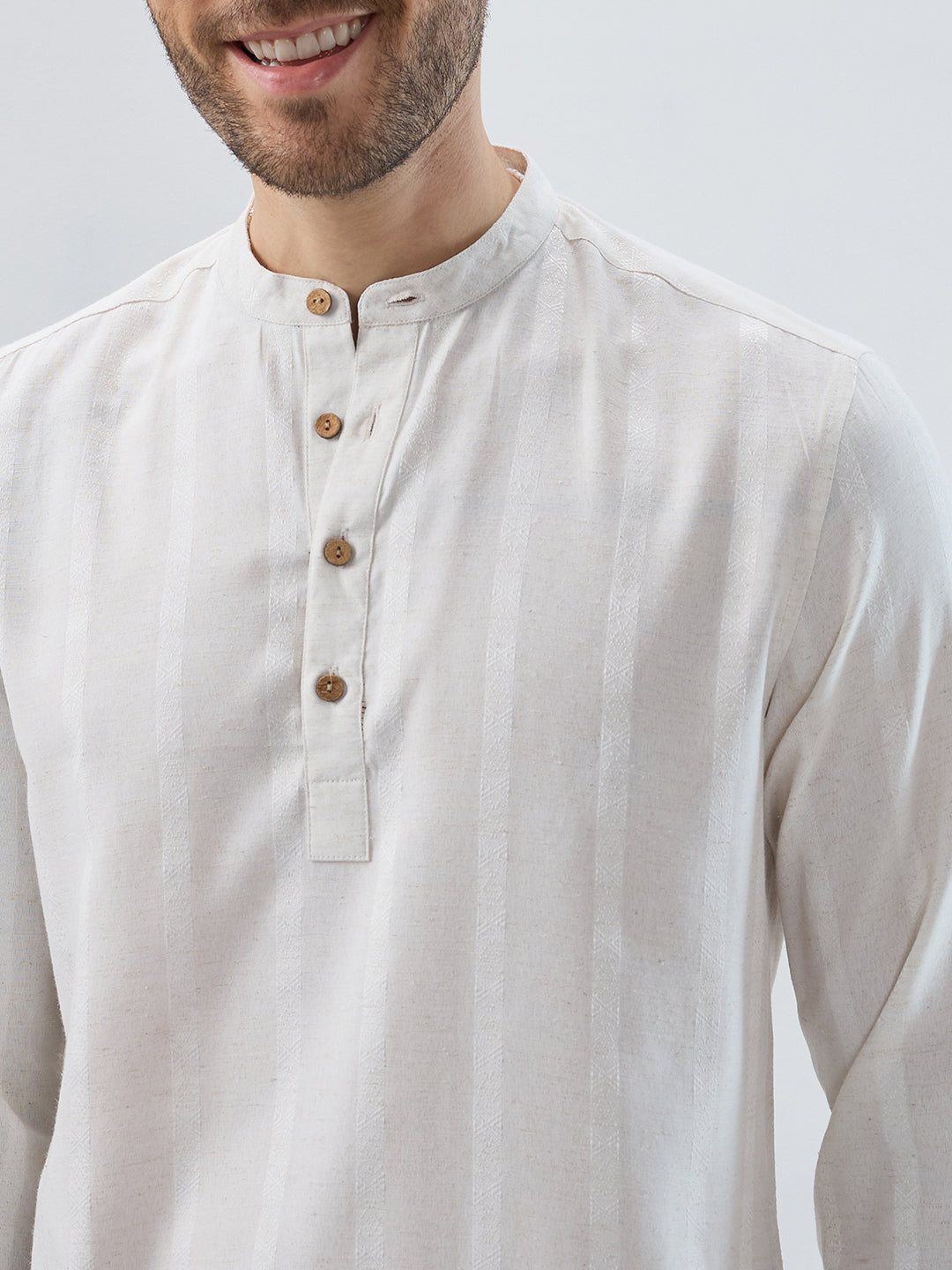 Refined Cream Grainy Kurta
