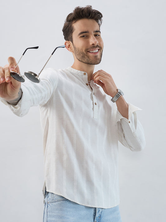 Refined Cream Grainy Kurta