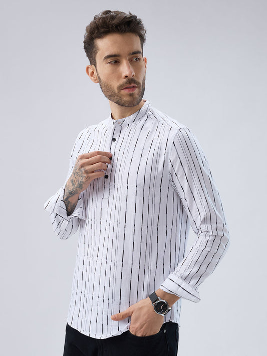 Crisp Canvas Contrast Striped Kurta