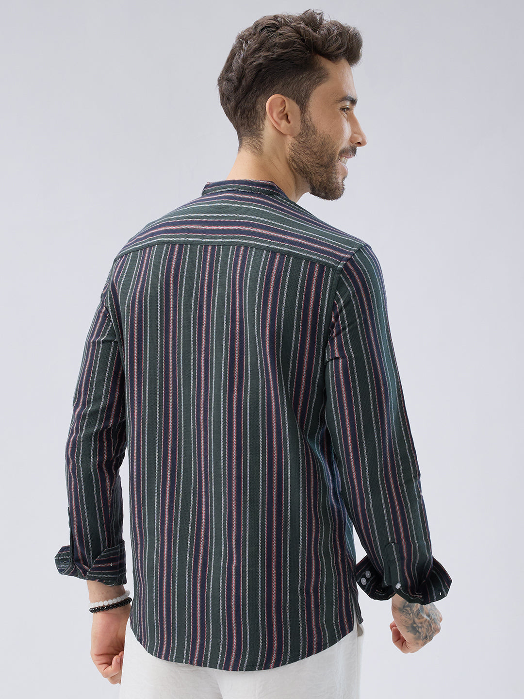 Premium Cotton Forest Muse Multistripe Kurta