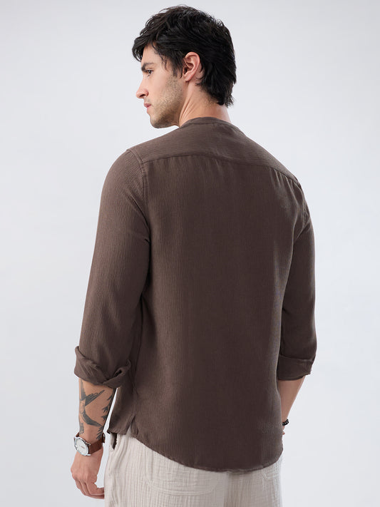 Classic Grey Crinkled Kurta