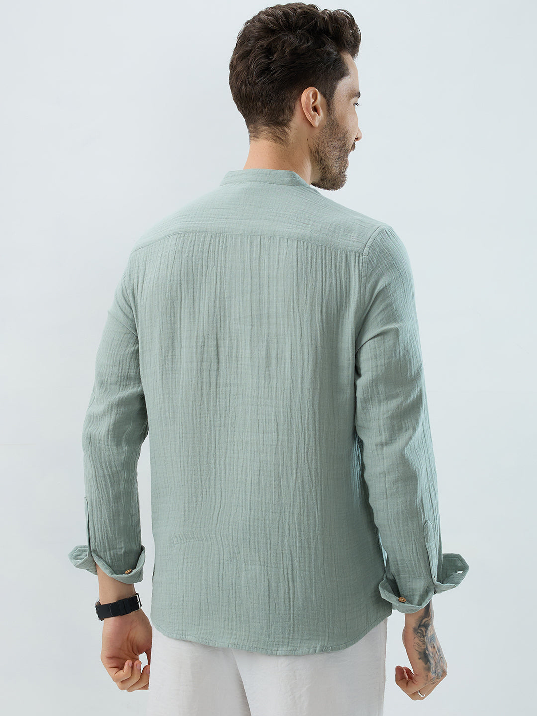 Elegant Seafoam Green Double Cloth Kurta