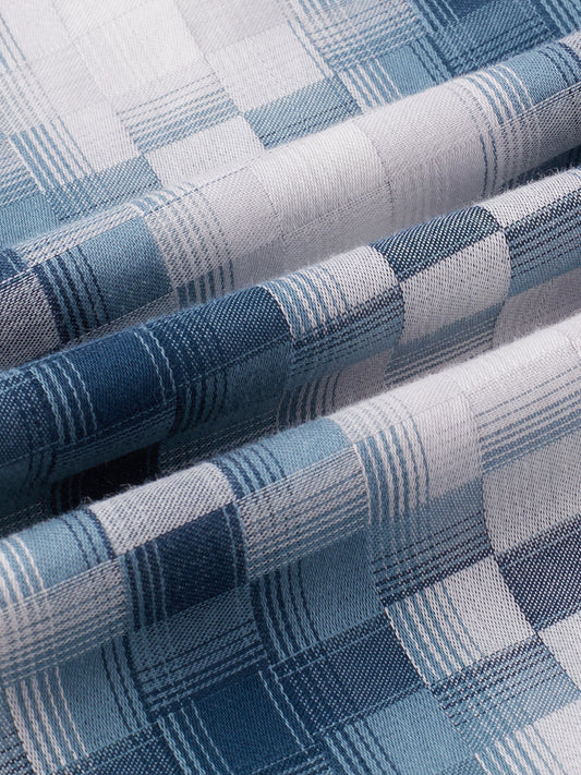 Teal Pixel Block Checks Kurta