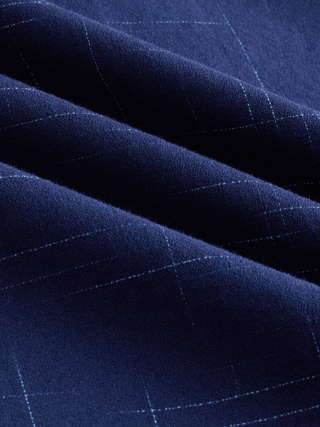 Minimal Night Blue Line Weave Kurta