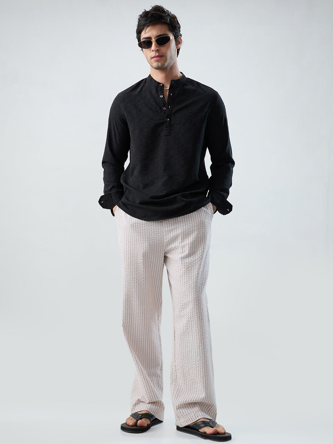 Detailed Black Jacquard Grace Kurta