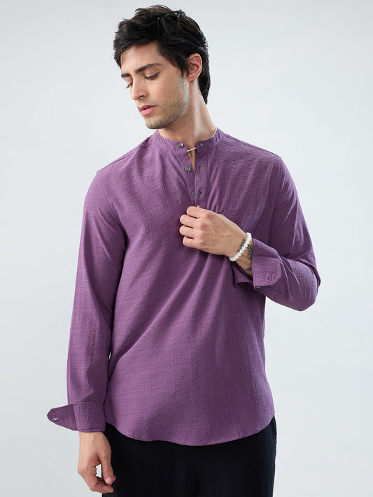 Luxury Purple Refined Jacquard Kurta