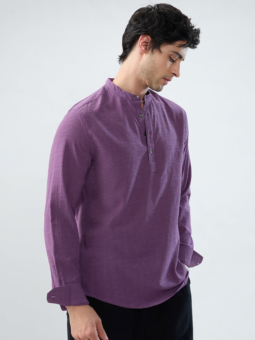 Luxury Purple Refined Jacquard Kurta