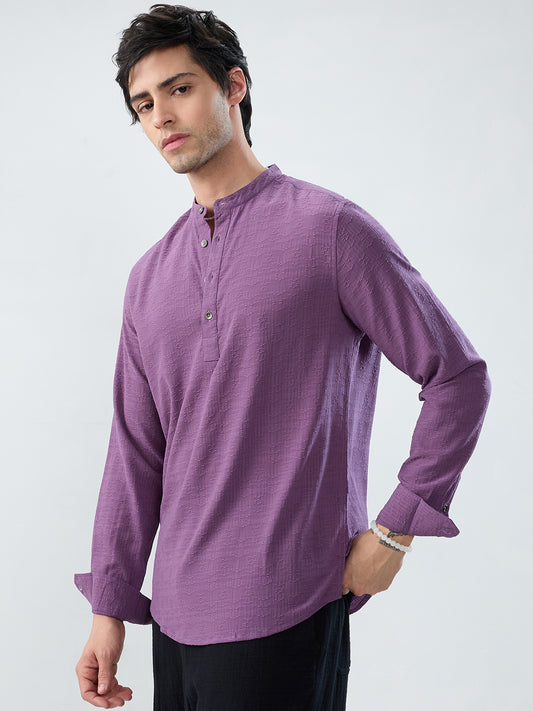 Luxury Purple Refined Jacquard Kurta