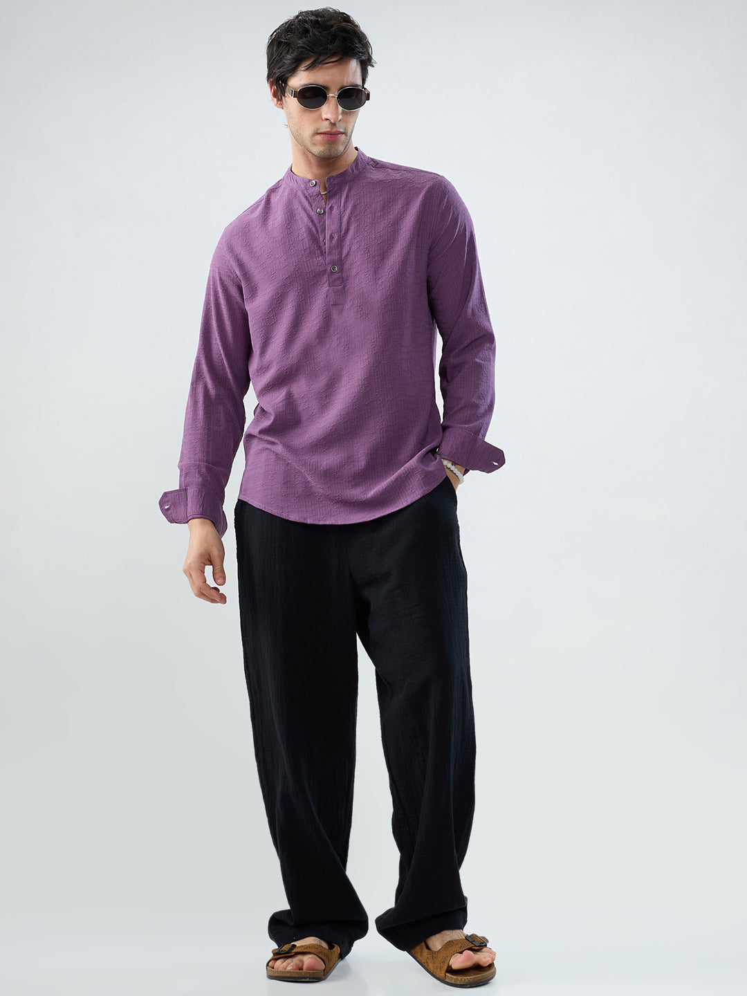Luxury Purple Refined Jacquard Kurta